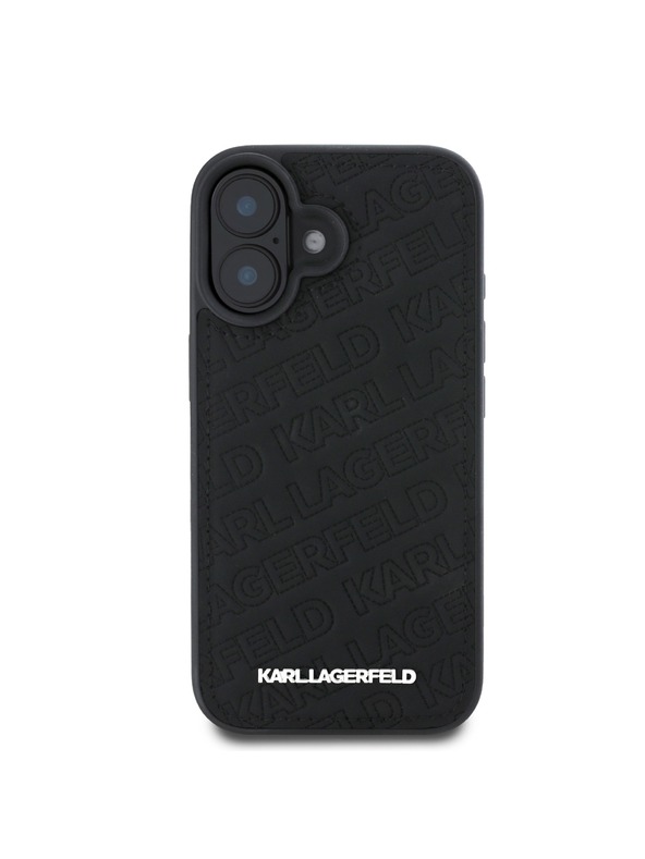 Karl Lagerfeld Karl Lagerfeld PU Steppelt Minta Hátlap iPhone 16 Fekete