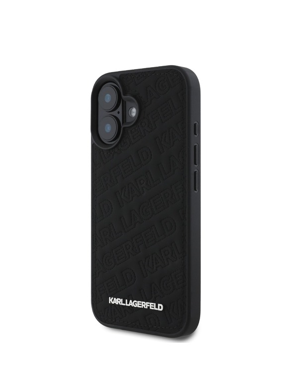 Karl Lagerfeld Karl Lagerfeld PU Steppelt Minta Hátlap iPhone 16 Fekete