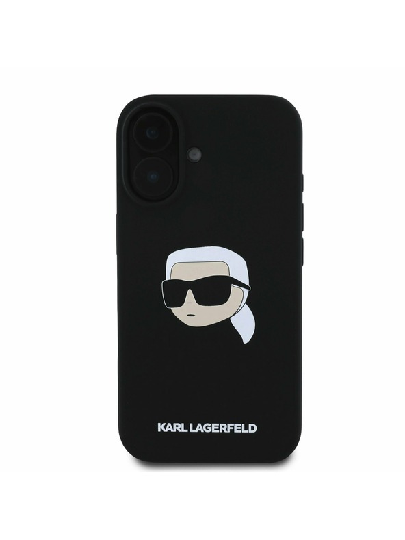 Karl Lagerfeld Karl Lagerfeld Folyékony Szilikon Karl Fej MagSafe Hátlap iPhone 16 Fekete