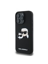 Karl Lagerfeld Karl Lagerfeld Folyékony Szilikon Dupla Fejek MagSafe Hátlap iPhone 16 Pro Fekete