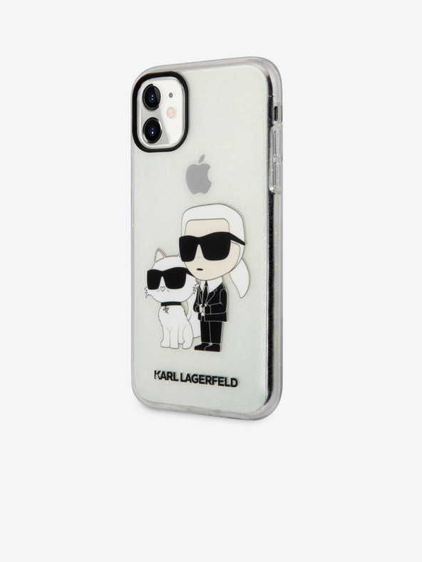Karl Lagerfeld IML Csillogó Karl és Choupette NFT Hátlap iPhone 11 Átlátszó Karl Lagerfeld