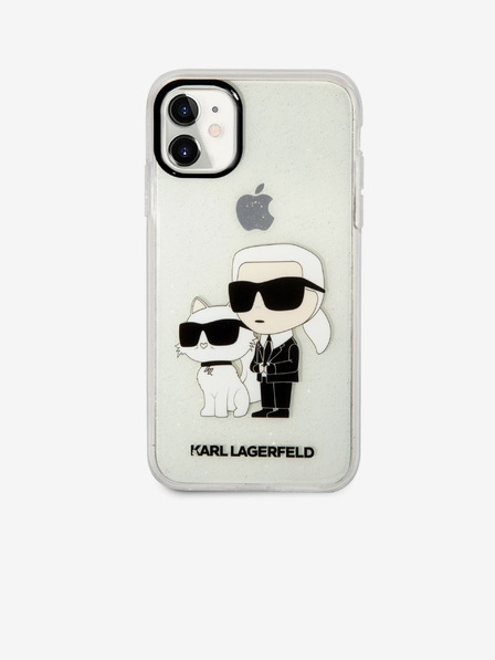 Karl Lagerfeld IML Csillogó Karl és Choupette NFT Hátlap iPhone 11 Átlátszó Karl Lagerfeld