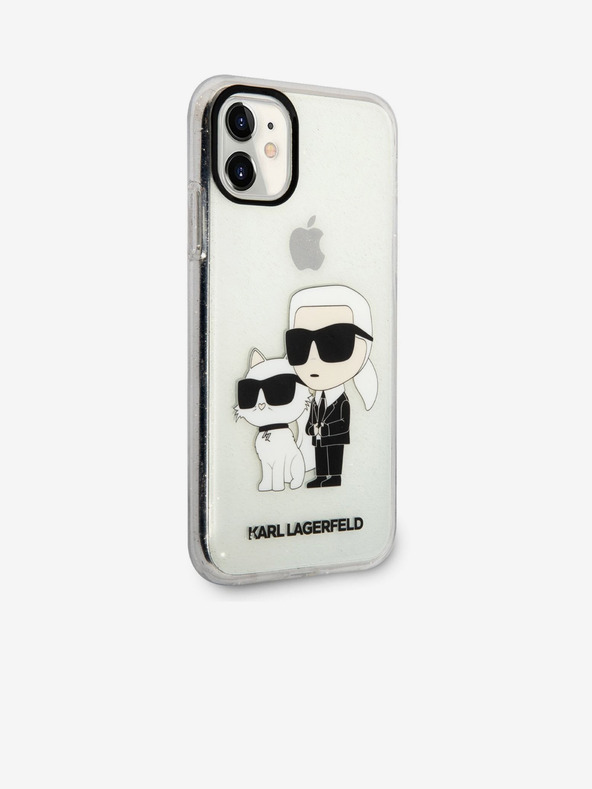 Karl Lagerfeld IML Csillogó Karl és Choupette NFT Hátlap iPhone 11 Átlátszó Karl Lagerfeld