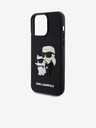 Karl Lagerfeld 3D Gumi Karl és Choupette Hátlap iPhone 15 Pro Max Black Karl Lagerfeld