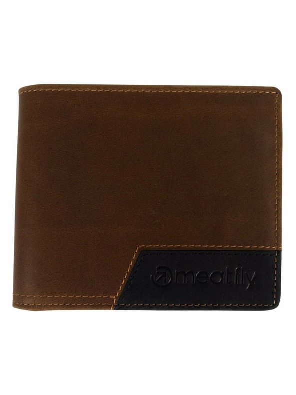 Meatfly Meatfly bőr pénztárca Zac Premium Brown | Barna | Méret