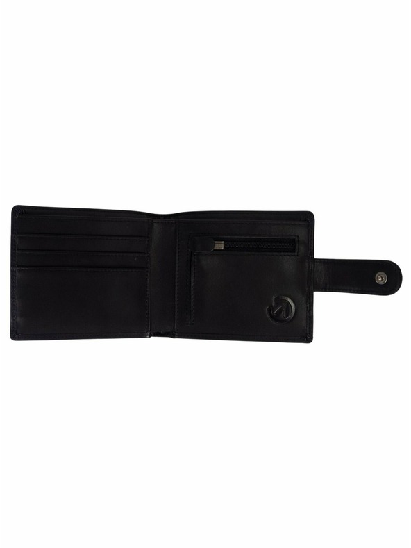 Meatfly Meatfly bőr pénztárca Nathan Premium Black | Fekete | Méret