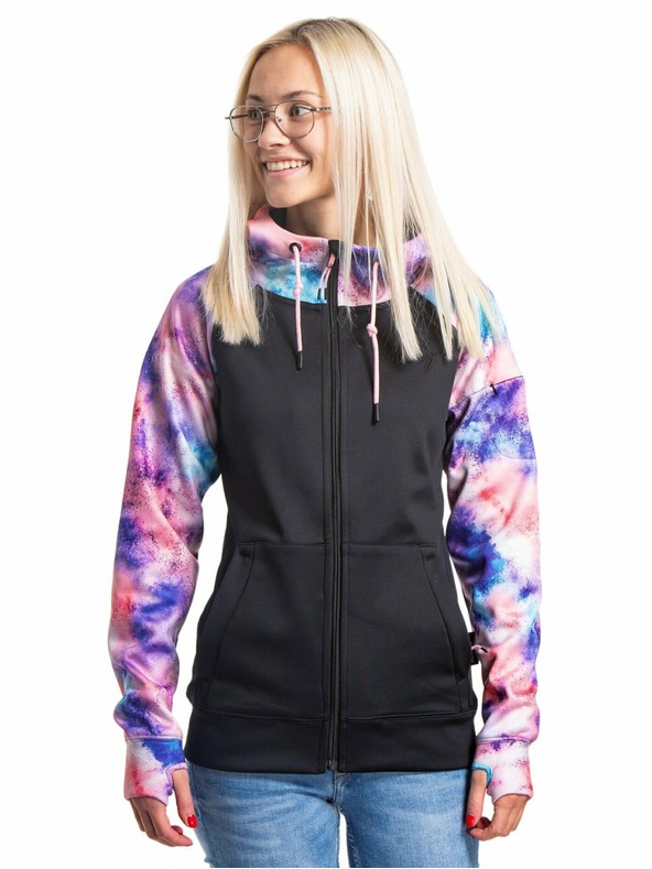 Meatfly Meatfly női technikai pulóver Alisha Barack Akvarell/Fekete | Rózsaszín | Méret