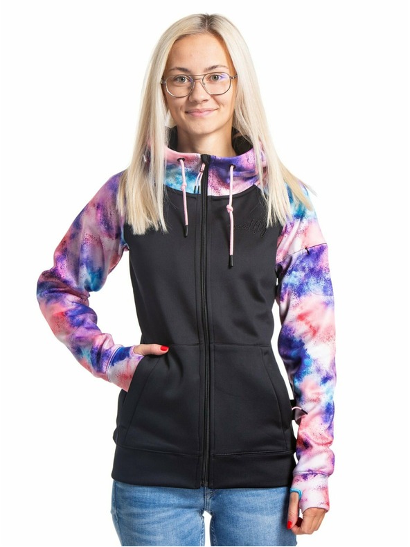 Meatfly Meatfly női technikai pulóver Alisha Barack Akvarell/Fekete | Rózsaszín | Méret