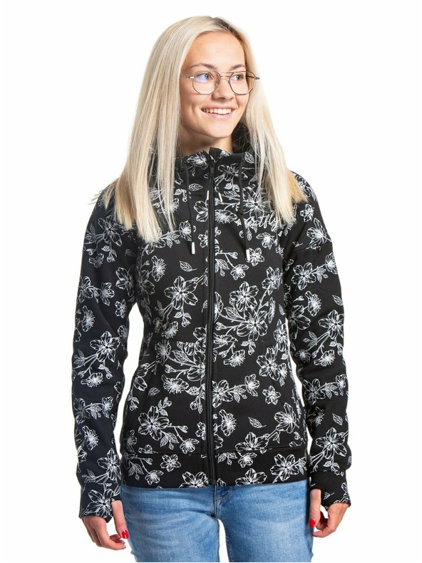 Meatfly Meatfly női technikai pulóver Alisha Virágzás Fekete | Fekete | Méret