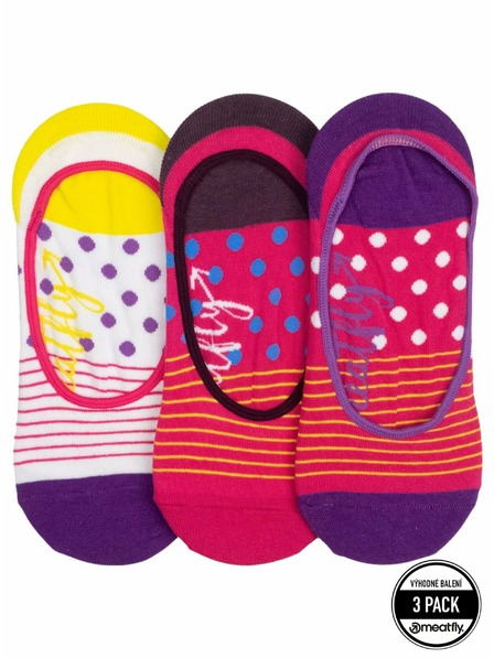 Meatfly Meatfly zokni Low Socks Triple Pack Sárga Csíkos | Sárga | Méret