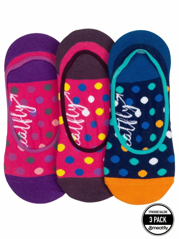 Meatfly Meatfly alacsony zokni Tripla Csomag Sötétkék / Fukszia | Lila | Méret