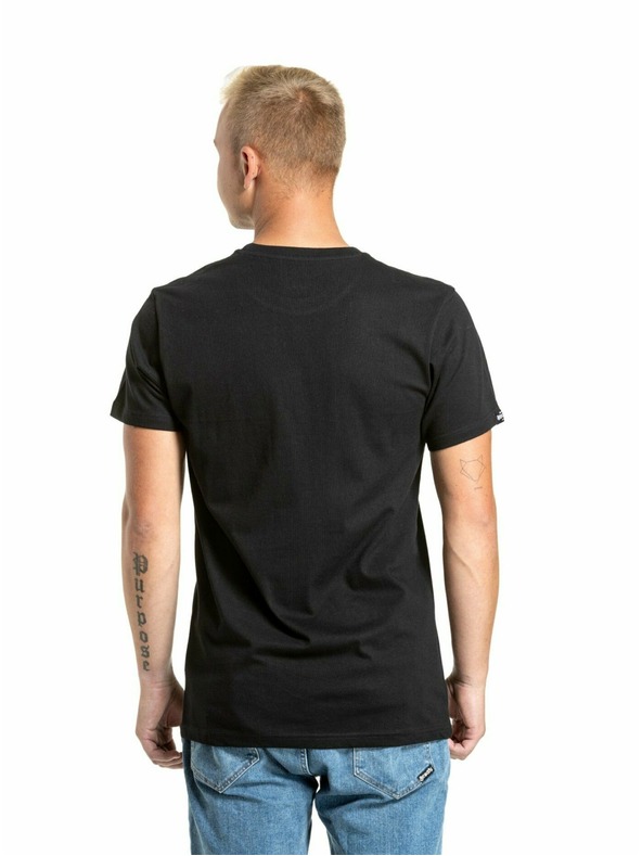 Meatfly Meatfly férfi póló Striped Logo Black | Fekete | Méret S | 100% pamut