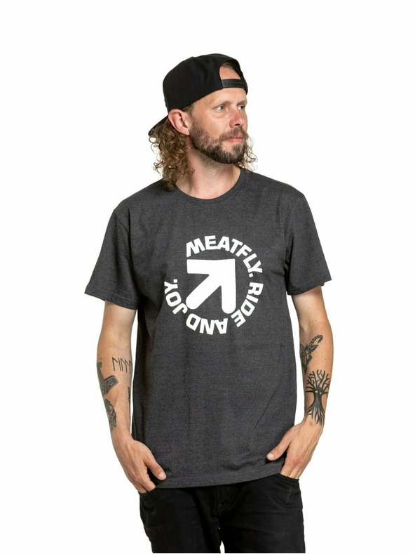 Meatfly Meatfly férfi póló Arrow Charcoal Heather | Szürke | Méret