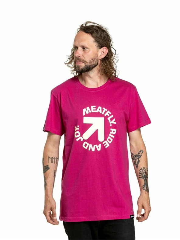 Meatfly Meatfly férfi póló Arrow Magenta | Rózsaszín | Méret