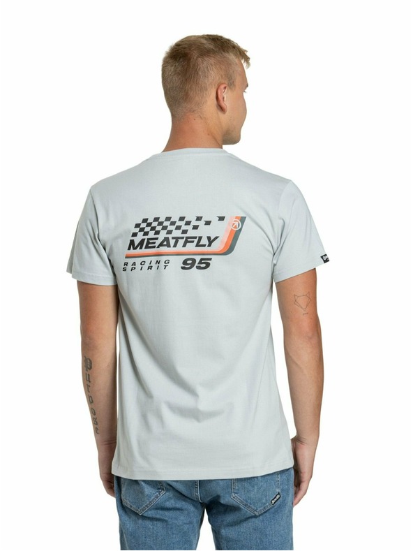 Meatfly Meatfly férfi póló Racing Spirit Stone | Barna | Méret S | 100% pamut