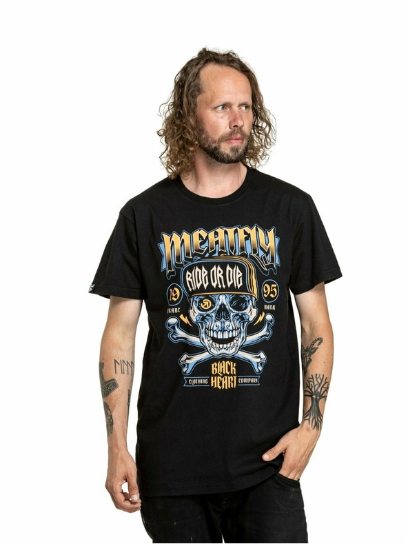 Meatfly Meatfly férfi póló Crossbones Black | Fekete | Méret