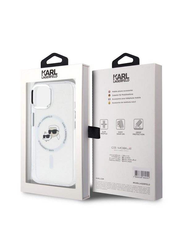Karl Lagerfeld Karl Lagerfeld IML K&CH Heads Fém Keret MagSafe Hátlap iPhone 14 Transparent