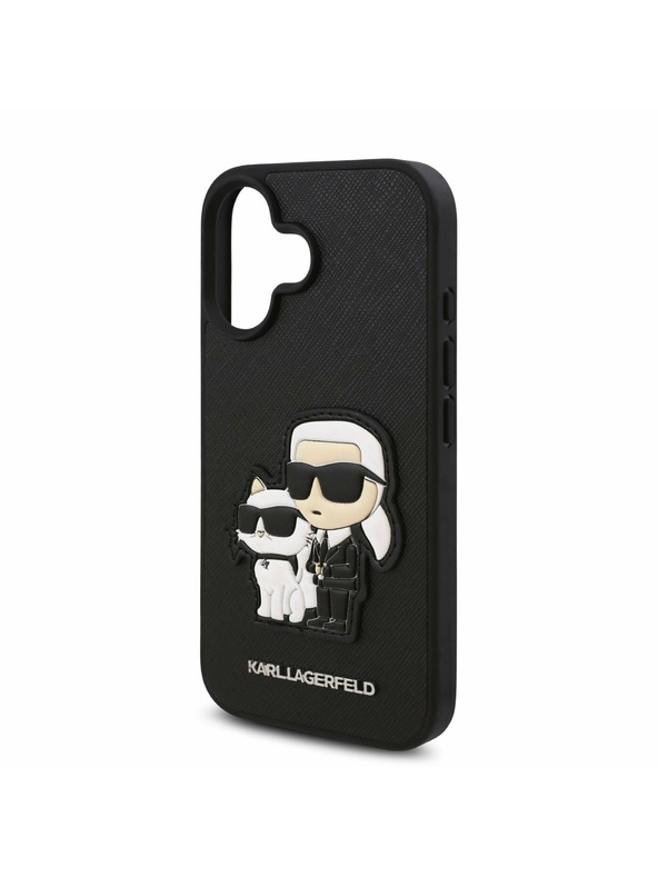 Karl Lagerfeld Karl Lagerfeld PU Saffiano Karl and Choupette Hátlap iPhone 16 Black