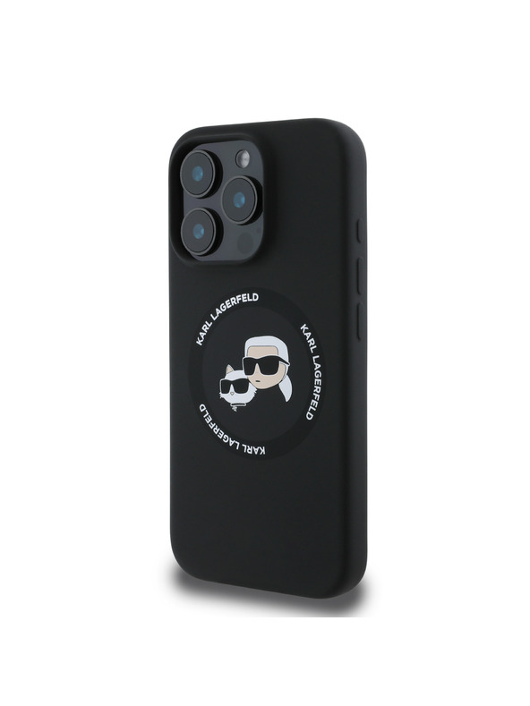 Karl Lagerfeld Karl Lagerfeld Folyékony Szilikon K&CH Heads MagSafe Hátlap iPhone 16 Pro Black