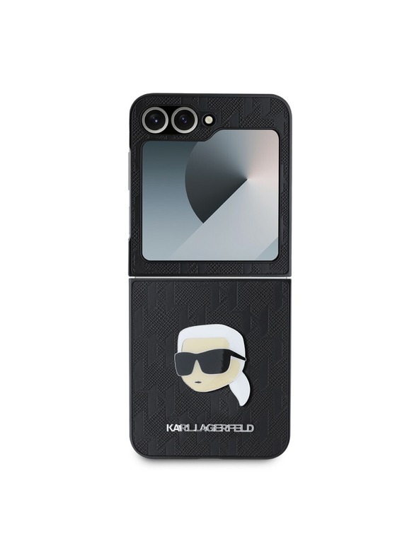 Karl Lagerfeld Karl Lagerfeld PU Saffiano Monogram Karl Head Hátlap Samsung Galaxy Z Flip 6 Black