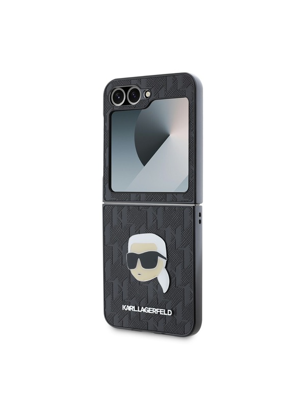 Karl Lagerfeld Karl Lagerfeld PU Saffiano Monogram Karl Head Hátlap Samsung Galaxy Z Flip 6 Black