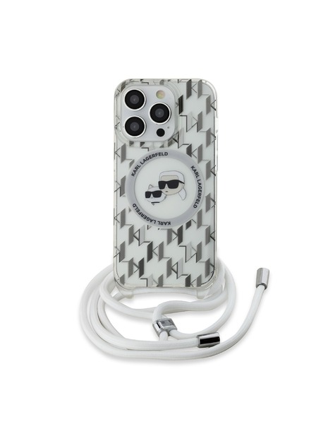 Karl Lagerfeld Karl Lagerfeld IML Monogram Crossbody K&CH Heads MagSafe Hátlap iPhone 14 Pro Transparent
