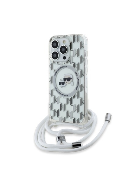 Karl Lagerfeld Karl Lagerfeld IML Monogram Crossbody K&CH Heads MagSafe Hátlap iPhone 14 Pro Transparent