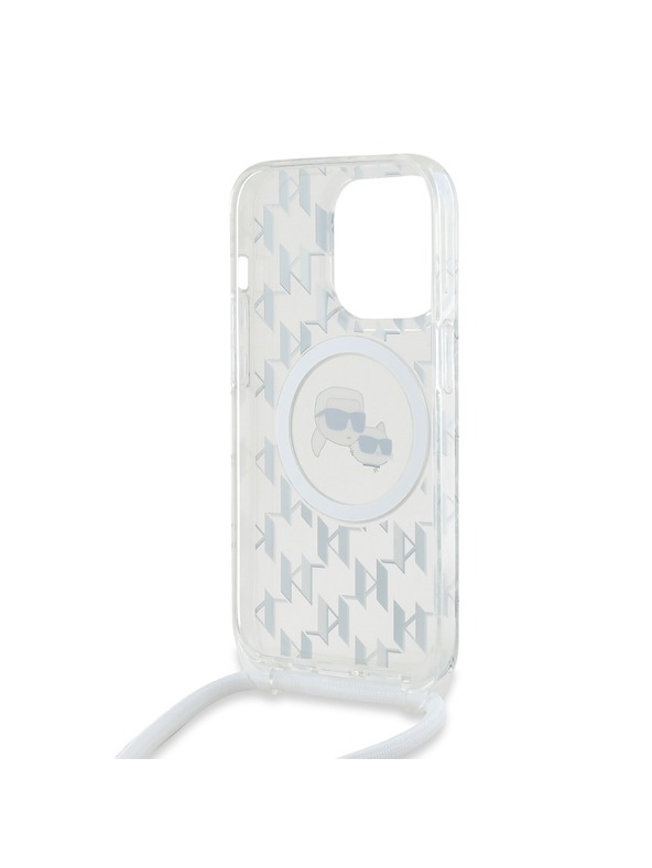 Karl Lagerfeld Karl Lagerfeld IML Monogram Crossbody K&CH Heads MagSafe Hátlap iPhone 14 Pro Transparent