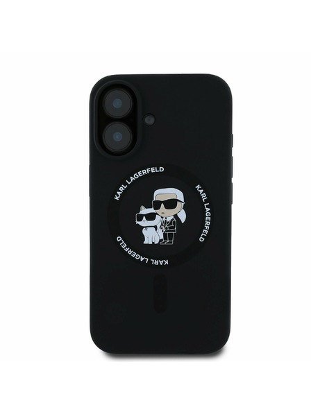 Karl Lagerfeld Karl Lagerfeld Folyékony Szilikon Karl and Choupette MagSafe Hátlap iPhone 16 Black