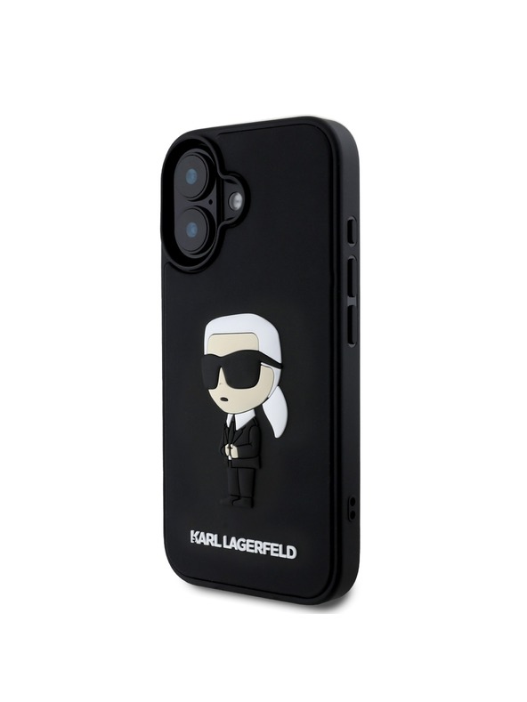 Karl Lagerfeld Karl Lagerfeld 3D Gumi Ikonik Hátlap iPhone 16 Black