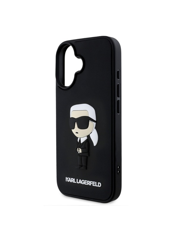 Karl Lagerfeld Karl Lagerfeld 3D Gumi Ikonik Hátlap iPhone 16 Black