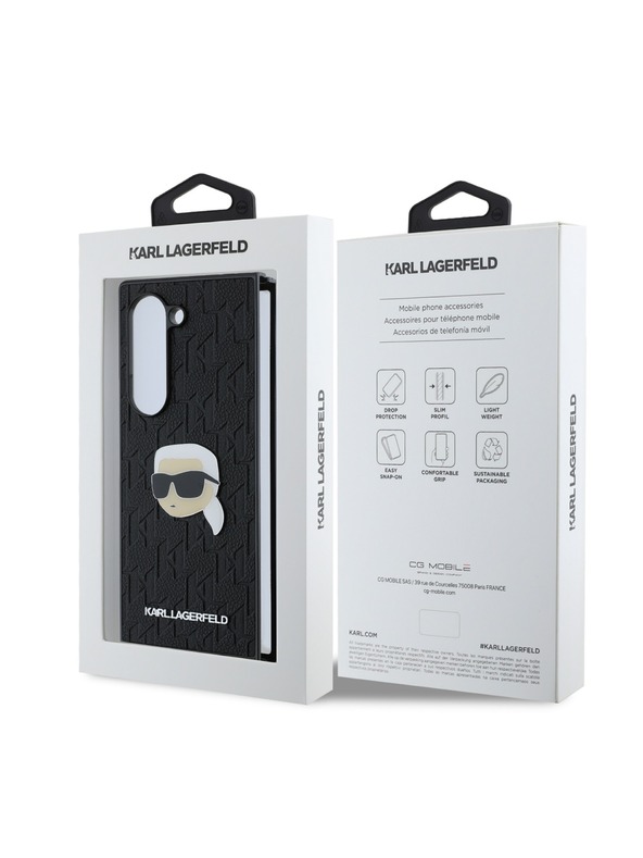 Karl Lagerfeld Karl Lagerfeld PU Saffiano Monogram Karl Head Hátlap Samsung Galaxy Z Fold 6 Black