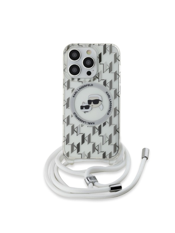 Karl Lagerfeld Karl Lagerfeld IML Monogram Crossbody K&CH Heads MagSafe Hátlap iPhone 14 Pro Max Transparent