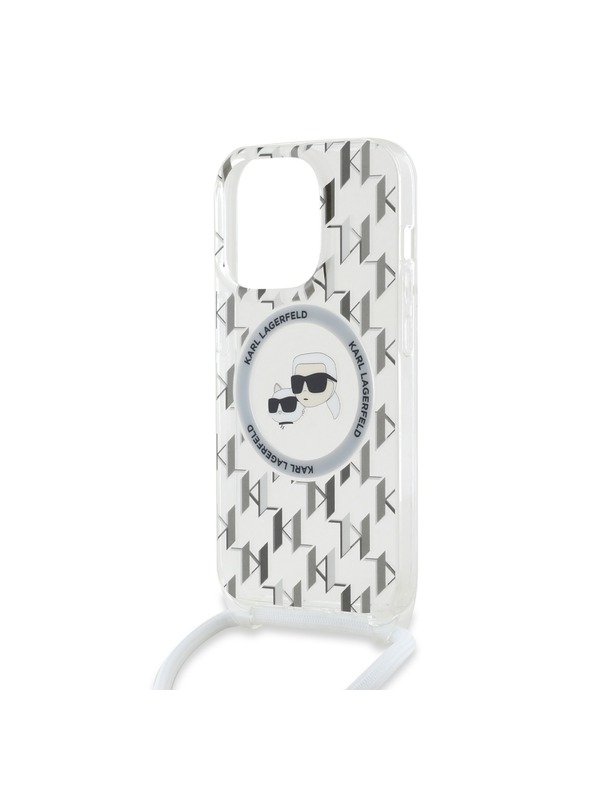 Karl Lagerfeld Karl Lagerfeld IML Monogram Crossbody K&CH Heads MagSafe Hátlap iPhone 14 Pro Max Transparent