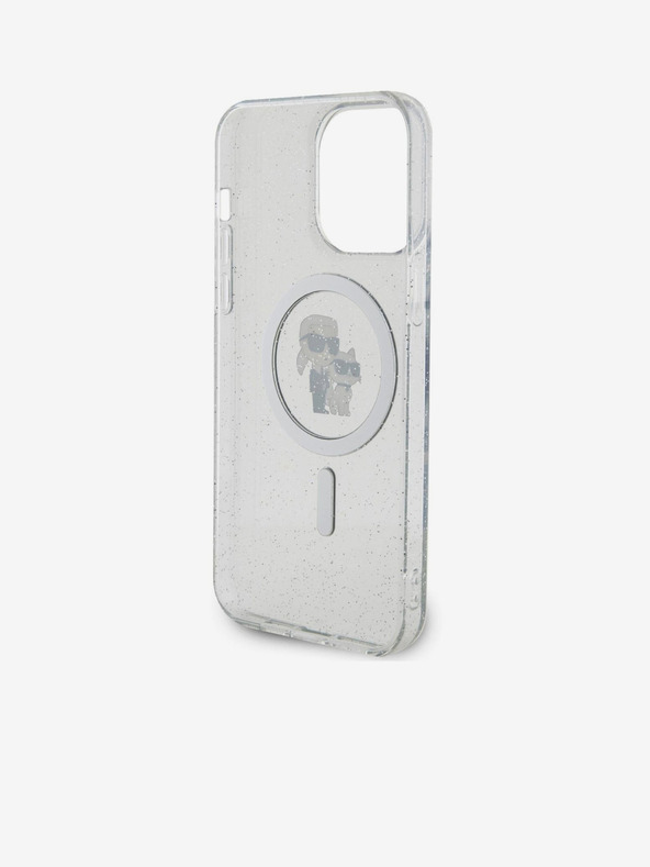 Karl Lagerfeld Karl Lagerfeld IML Csillogó Karl és Choupette MagSafe Hátlap iPhone 15 Pro Max Átlátszó