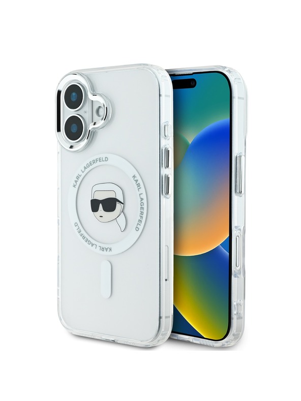 Karl Lagerfeld Karl Lagerfeld IML Karl Fej Fém Keret MagSafe Hátlap iPhone 16 Átlátszó