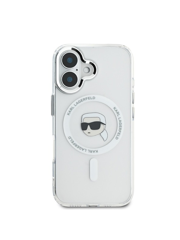 Karl Lagerfeld Karl Lagerfeld IML Karl Fej Fém Keret MagSafe Hátlap iPhone 16 Átlátszó