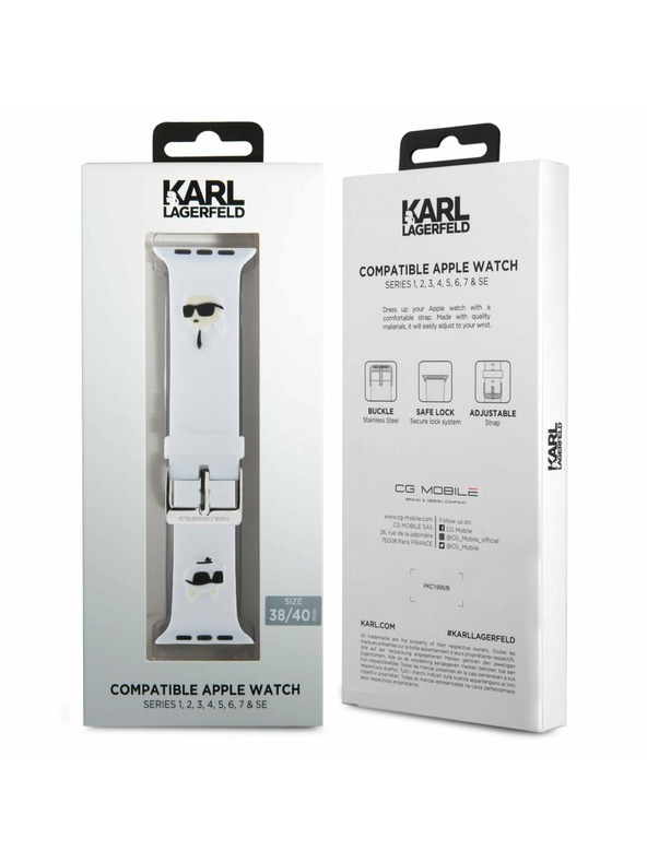 Karl Lagerfeld Karl Lagerfeld Karl és Choupette Fej NFT Szíj Apple Watch 38/40/41 Fehér