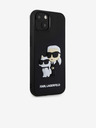 Karl Lagerfeld Karl Lagerfeld 3D Gumi Karl és Choupette Hátlap iPhone 13 Fekete