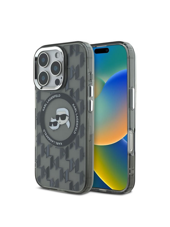 Karl Lagerfeld Karl Lagerfeld IML Monogram K&CH Fejek MagSafe Hátlap iPhone 16 Pro Max Fekete