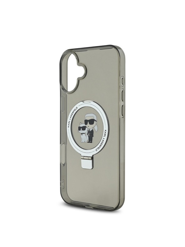 Karl Lagerfeld Karl Lagerfeld Gyűrűs Állvány Karl és Choupette MagSafe Hátlap iPhone 16 Plus Fekete