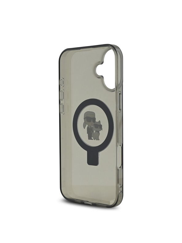 Karl Lagerfeld Karl Lagerfeld Gyűrűs Állvány Karl és Choupette MagSafe Hátlap iPhone 16 Plus Fekete