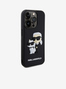 Karl Lagerfeld Karl Lagerfeld 3D Gumi Karl és Choupette Hátlap iPhone 13 Pro Fekete
