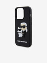 Karl Lagerfeld Karl Lagerfeld 3D Gumi Karl és Choupette Hátlap iPhone 13 Pro Fekete