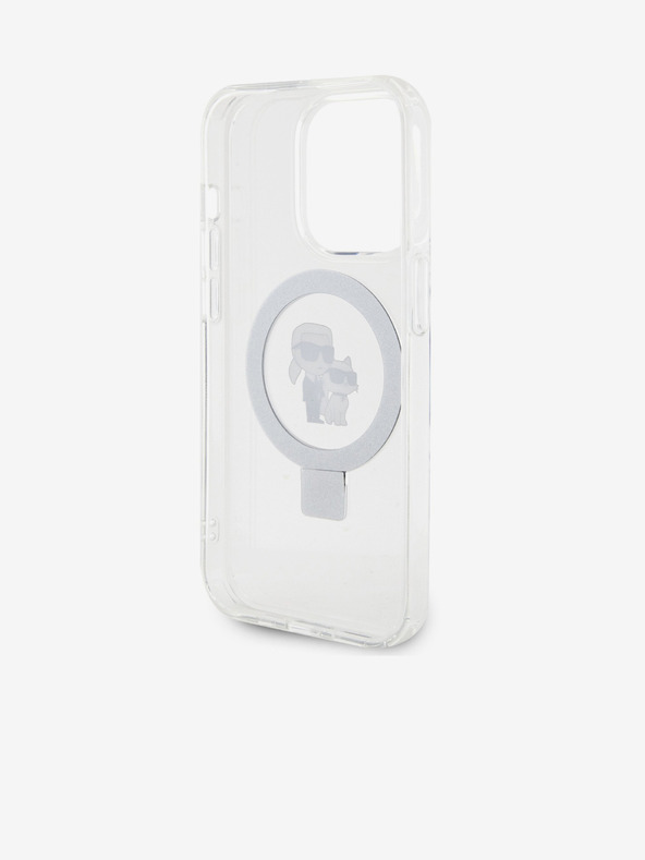Karl Lagerfeld Karl Lagerfeld Gyűrűs Állvány Karl és Choupette MagSafe Hátlap iPhone 15 Pro Fehér