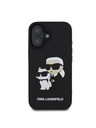 Karl Lagerfeld Karl Lagerfeld 3D Gumi Karl és Choupette Hátlap iPhone 16 Plus Fekete