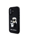 Karl Lagerfeld Karl Lagerfeld 3D Gumi Karl és Choupette Hátlap iPhone 16 Plus Fekete