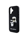 Karl Lagerfeld Karl Lagerfeld 3D Gumi Karl és Choupette Hátlap iPhone 16 Plus Fekete