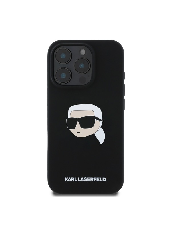 Karl Lagerfeld Karl Lagerfeld Folyékony Szilikon Karl Fej MagSafe Hátlap iPhone 16 Pro Max Fekete