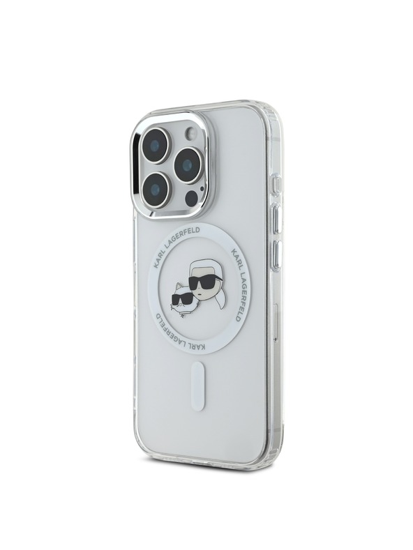 Karl Lagerfeld Karl Lagerfeld IML K&CH Fejek Fém Keret MagSafe Hátlap iPhone 16 Pro Max Átlátszó